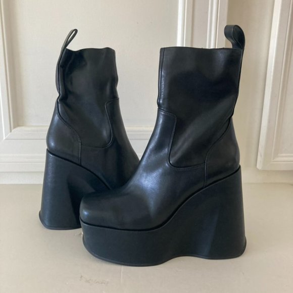 Jeffrey Campbell Shoes - NWOT Jeffery Campbell Free People Nightshade Black Leather Platform Boots Sz 8.5